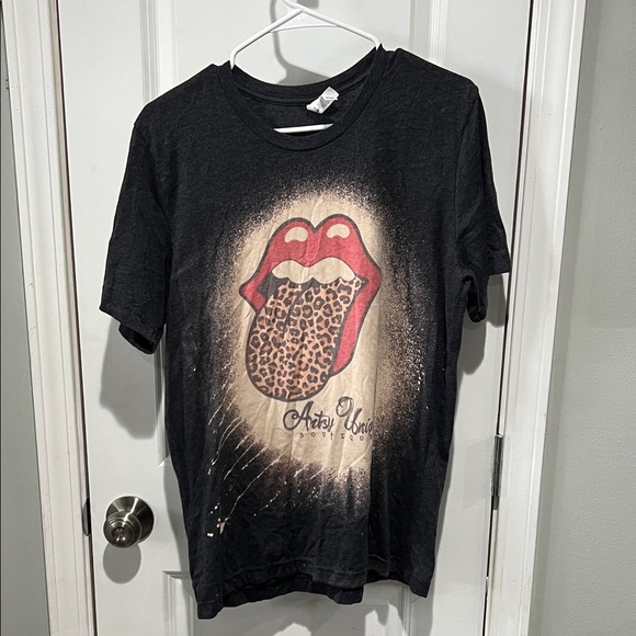 Bella Canvas Tops - Bella Canvas Black Tee with Red and Cream Graphic